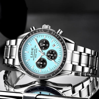 Chronograph Stainless Steel Watch with Water Resistance