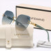 Geometric Frameless Sunglasses with UV400 Lenses Gift - Green