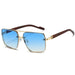 Sunglasses Retro Square Pilot Frame for Day Driving - Gradient Blue