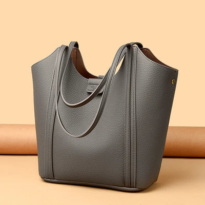 Elegant Top Handle Handbag with Rivet Detail Trim