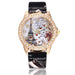 Eiffel Tower Dial Watch With Crystal Bezel Fashion - Black