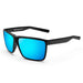 Sunglasses Rectangular Frame with UV Protection - Black Blue