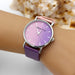 Ladies Watch Gradient Dial Quartz Movement Round Case - Pink Purple