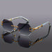 Geometric Leopard Sunglasses With Ornate Gold Accents - Grey