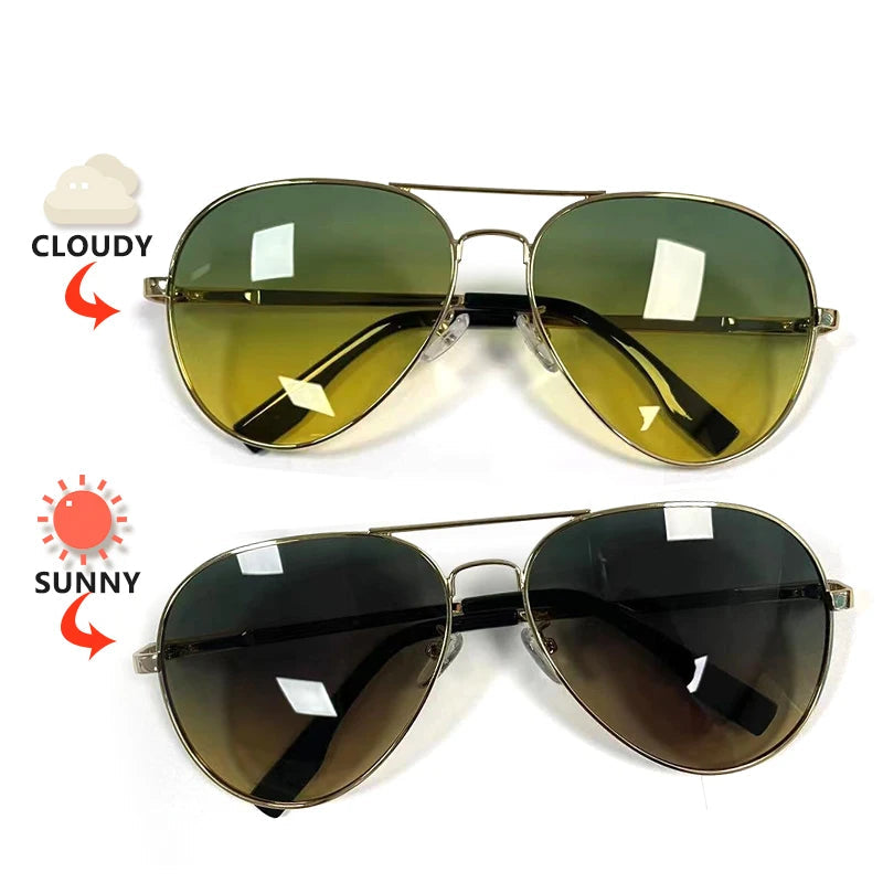 Photochromic Sunglasses Aviator Day Night Vision Pro - WO2MEN