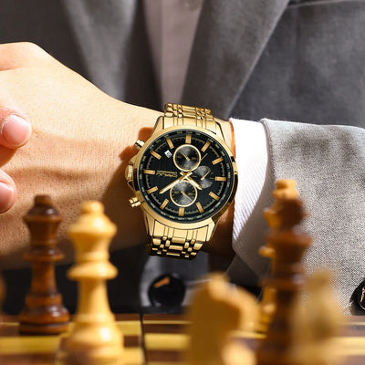 Global Quartz Chronograph Watch With World Time Dial