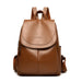 Backpack with Front Flap Pocket And Side Pockets - Yellow Brown