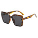 Oversized Square Sunglasses UV400 Protection Retro - Leopard Grey