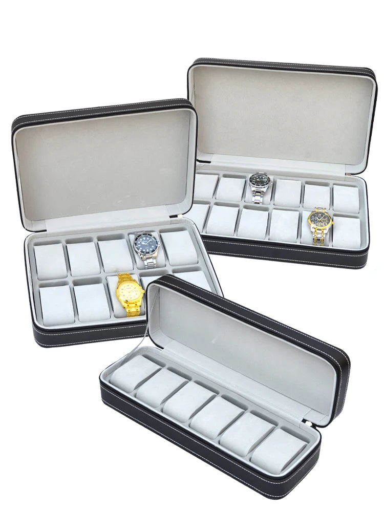 Watch Storage Box Leatherette with Zipper