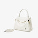 Handbag with Detachable Strap And Crossbody Tote - Ivory