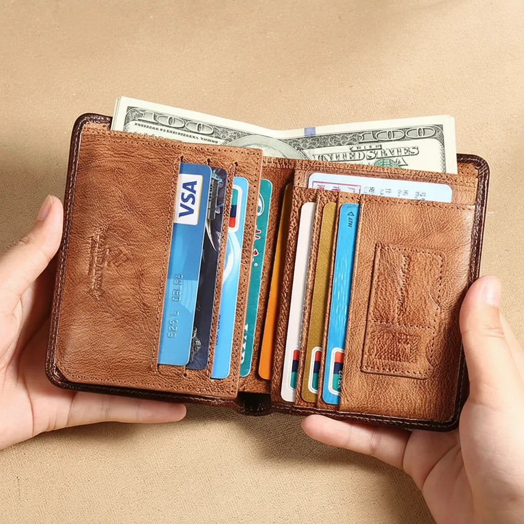 Trifold Wallet With RFID and ID Window for Everyday Use - WO2MEN