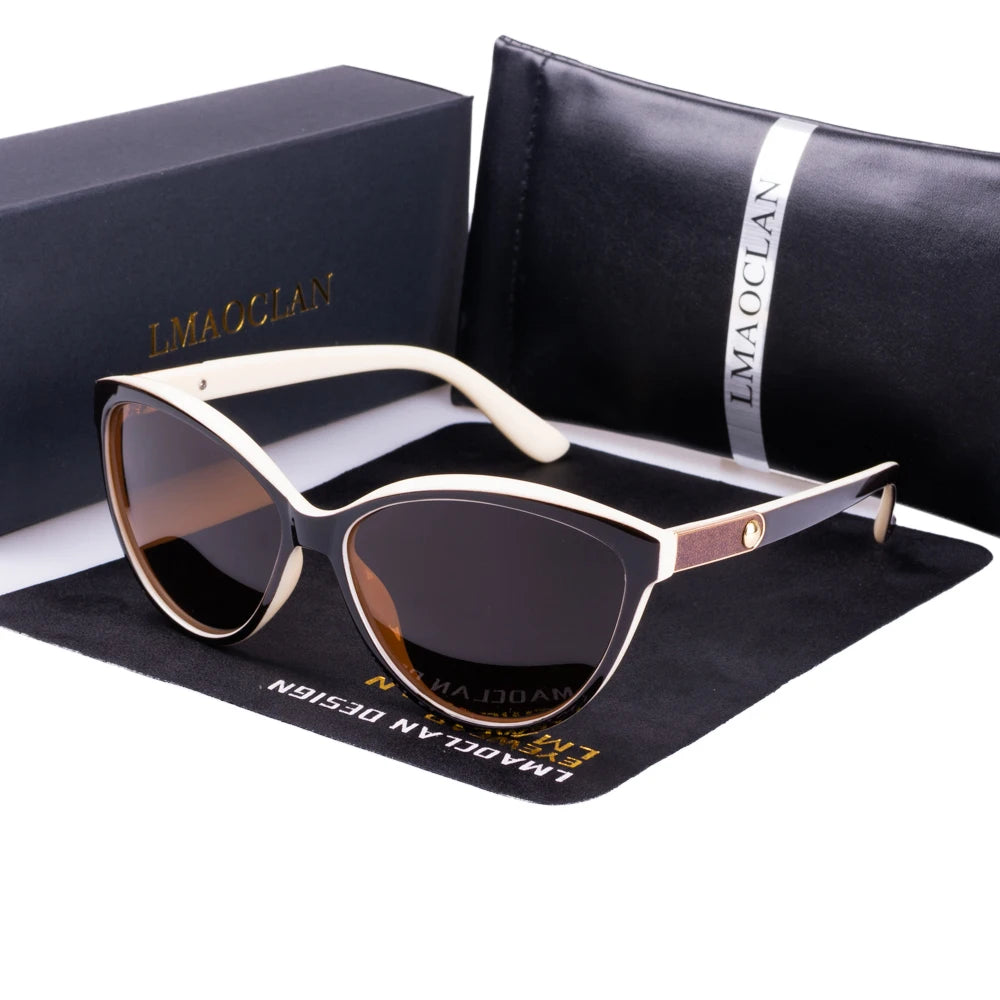 Cat Eye Polarized Sunglasses with Mirrored Lenses