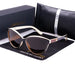 Cat Eye Polarized Sunglasses with Mirrored Lenses - White Brown