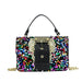 Snake Pattern Shoulder Bag With Ornate Gold Clasp Grace - Black