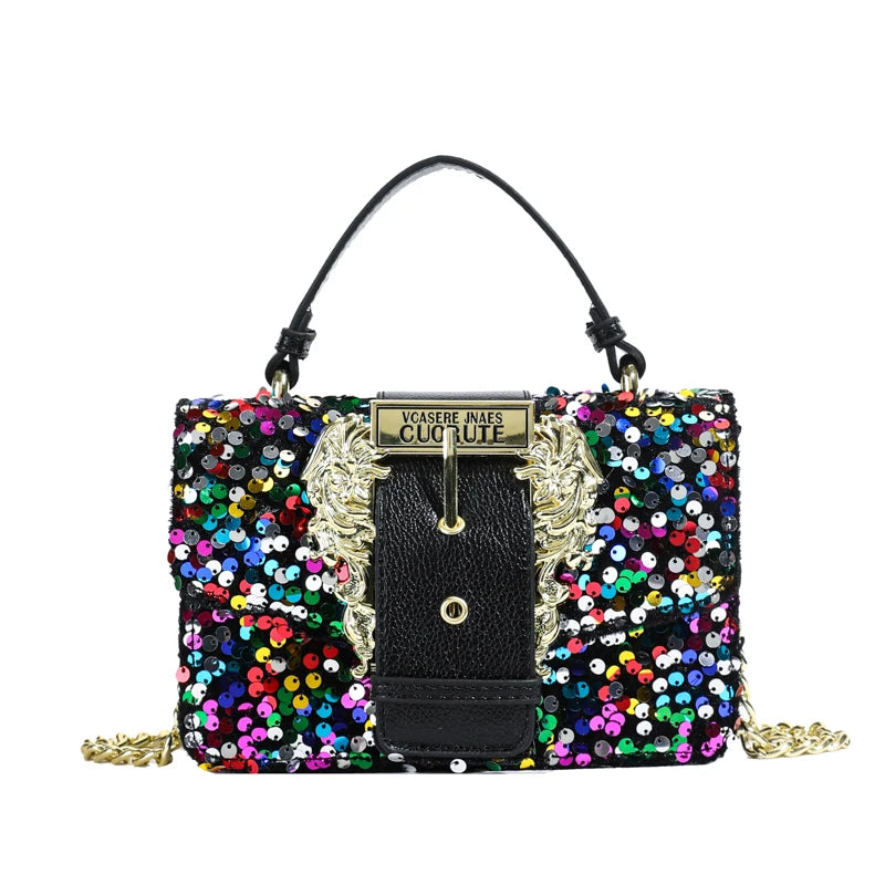 Snake Pattern Shoulder Bag With Ornate Gold Clasp Grace