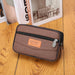 Waist Pack with Two Zippered Pockets Box Shape - Coffee