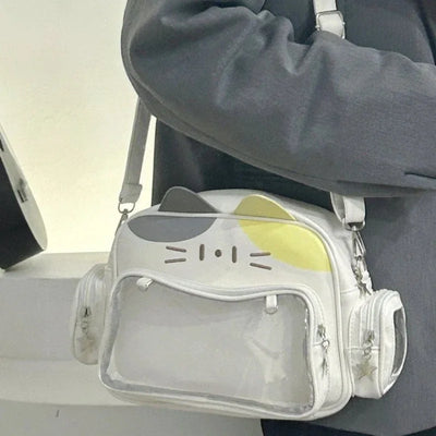 Cat Ear Backpack with Clear Front Pocket for Everyday