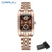 Rectangular Dial Diamond Embellished Timepiece Deluxe - Rose Coffee