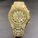 Wristwatch for Men Full Diamond Water Resistance - Gold