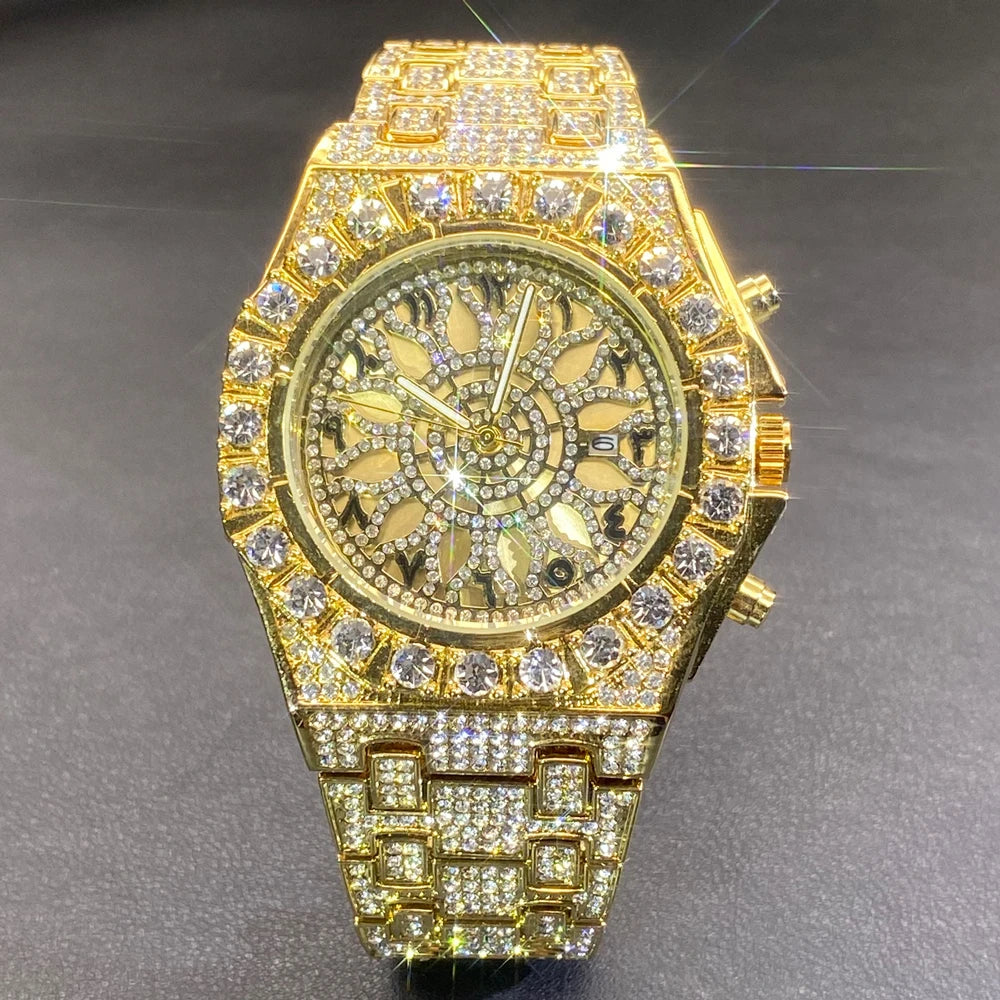 Wristwatch for Men Full Diamond Water Resistance