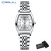 Tonneau Dial Timepiece With Roman Numeral Grace Watch - Silver White
