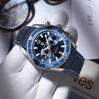 Chronograph Quartz Watch Calendar Luminous Hands