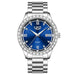 Elegant Womens Quartz Watch With Luminous Dial - Silver Blue