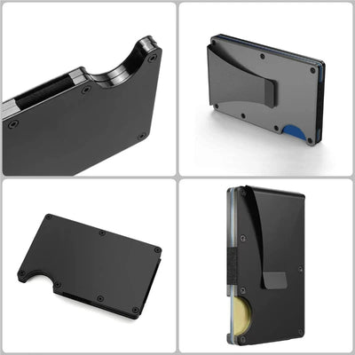 Slim Front Pocket Wallet With RFID Block And Money Clip