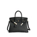 Lock Buckle Pebbled Tote With Structured Silhouette - Black