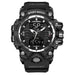 Military Style Sport Watch with Digital Chronograph - Black