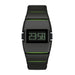 LED Digital Wristwatch Stopwatch Shock Resistant - Black Green