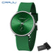 Elegant Round Quartz Watch With Sub Second Dial Aura - Dark Green