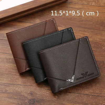 Geometric Stitch Card Holder Wallet with Slim Frame