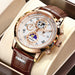 Moon Phase Chronograph Watch with Roman Numeral Dial - White Gold