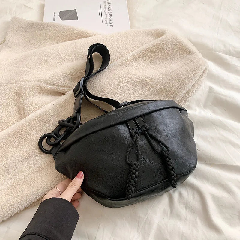 Crossbody Chest Bag with Tassels And Chain Strap