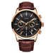 Chronograph Quartz Wristwatch Water Resistant Dial - Gold Black