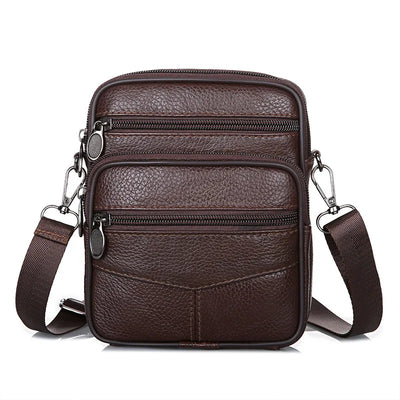 Crossbody Bag for Men with Multiple Zippered Pockets