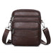 Crossbody Bag for Men with Multiple Zippered Pockets - Dark Brown