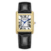 Rectangular Quartz Watch with Leather Strap Timeless - Gold Black V3