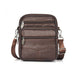Crossbody Bag for Men with Multiple Zippered Pockets - Light Brown