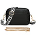 Soft Box PU Leather Crossbody Bag Zipper Closure - Black