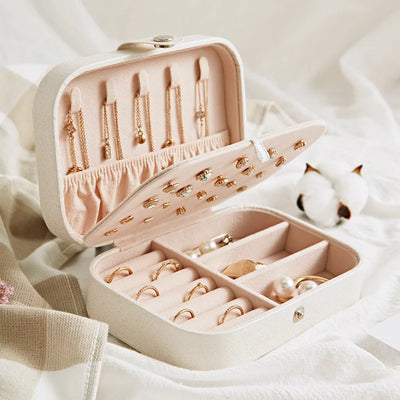 Travel Jewelry Organizer Box With Removable Dividers