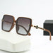 Sculpted Square Frame Sunglasses With Gradient Lenses - Brown