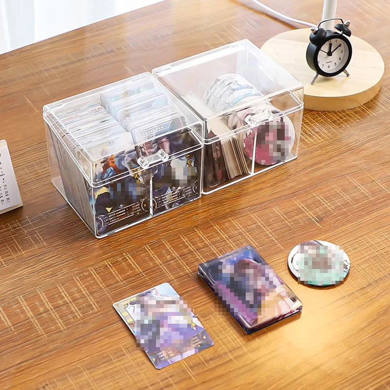 Two Compartments Card Storage Box for Collectible Cards