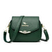 Elegant Shoulder Bag Crossbody Purse Zipper Closure - Green