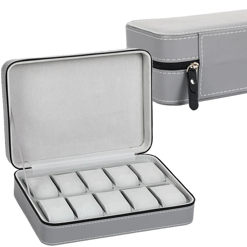 Watch Box Zippered Travel Case for Jewellery Display