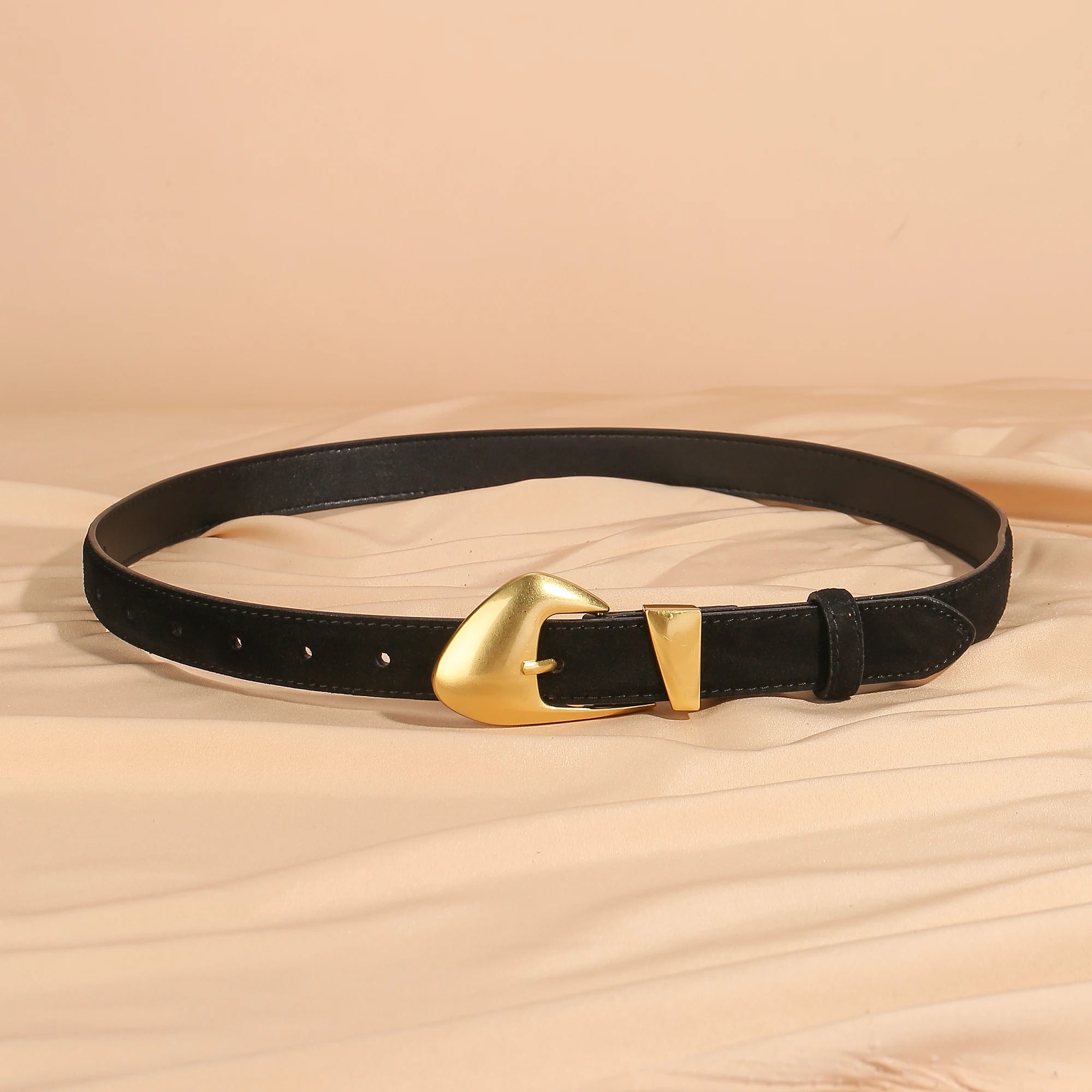 Belt Vintage Style with Gold Buckle