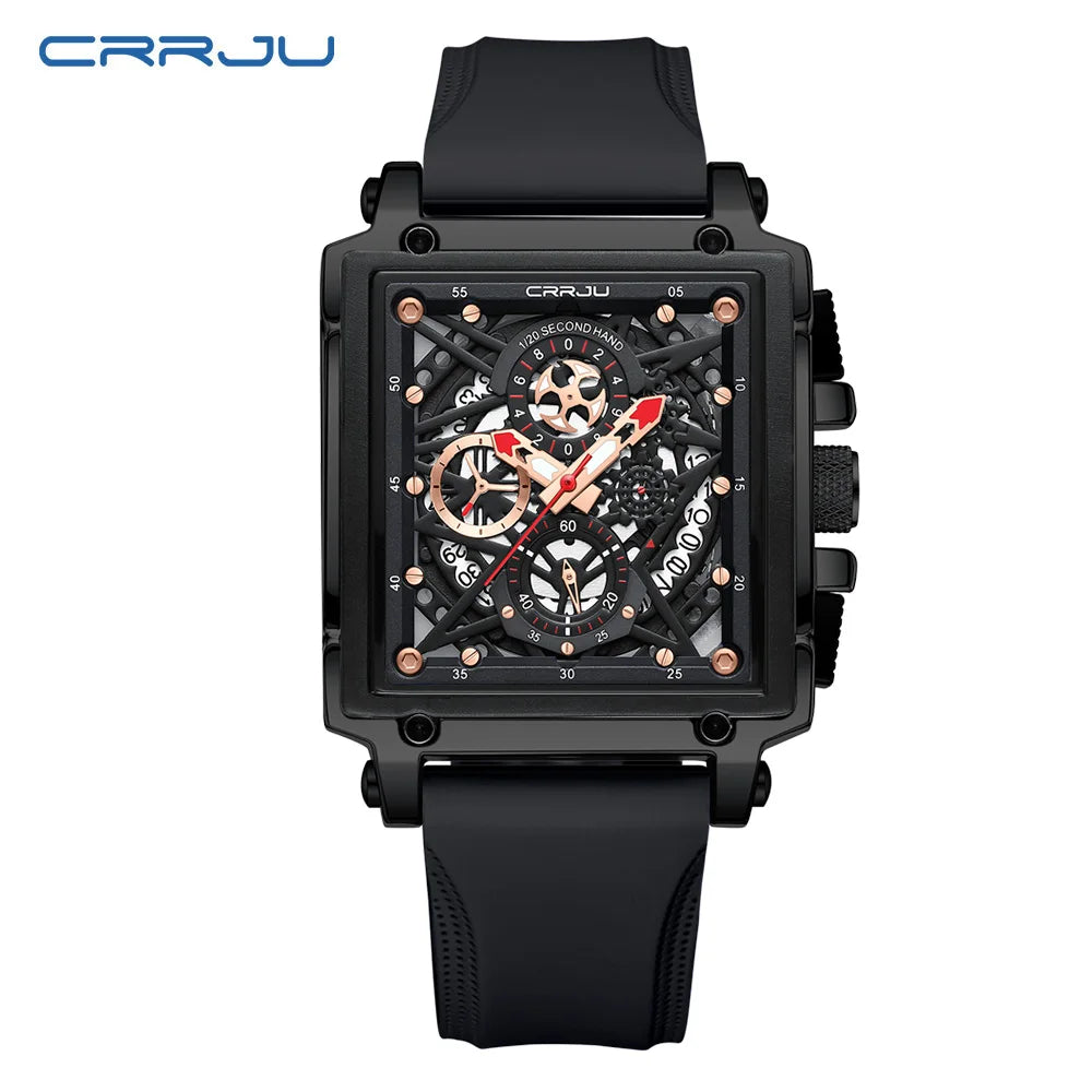 Skeleton Square Chronograph Timepiece With Subdials