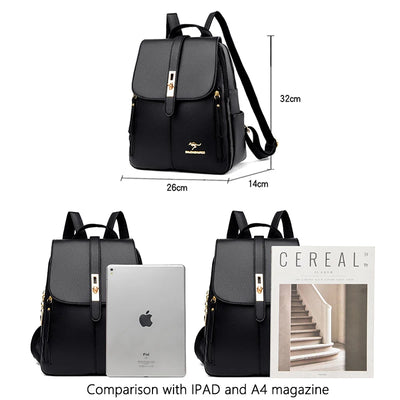 Backpack for Women with Top Handle And Lock Emblem