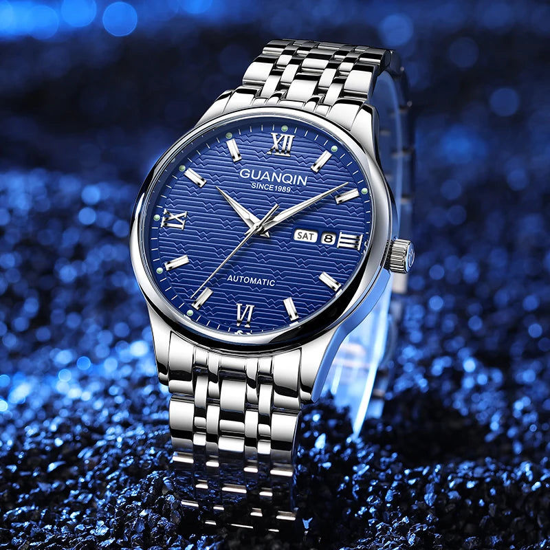 Automatic Mechanical Wristwatch with Calendar Display